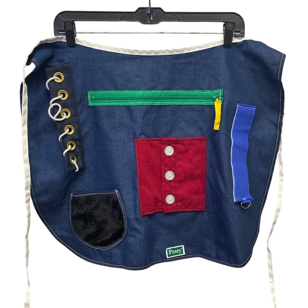Posey Physical Hand Therapy Zipper Button Laceup Fuzzy Pouch Activity Apron